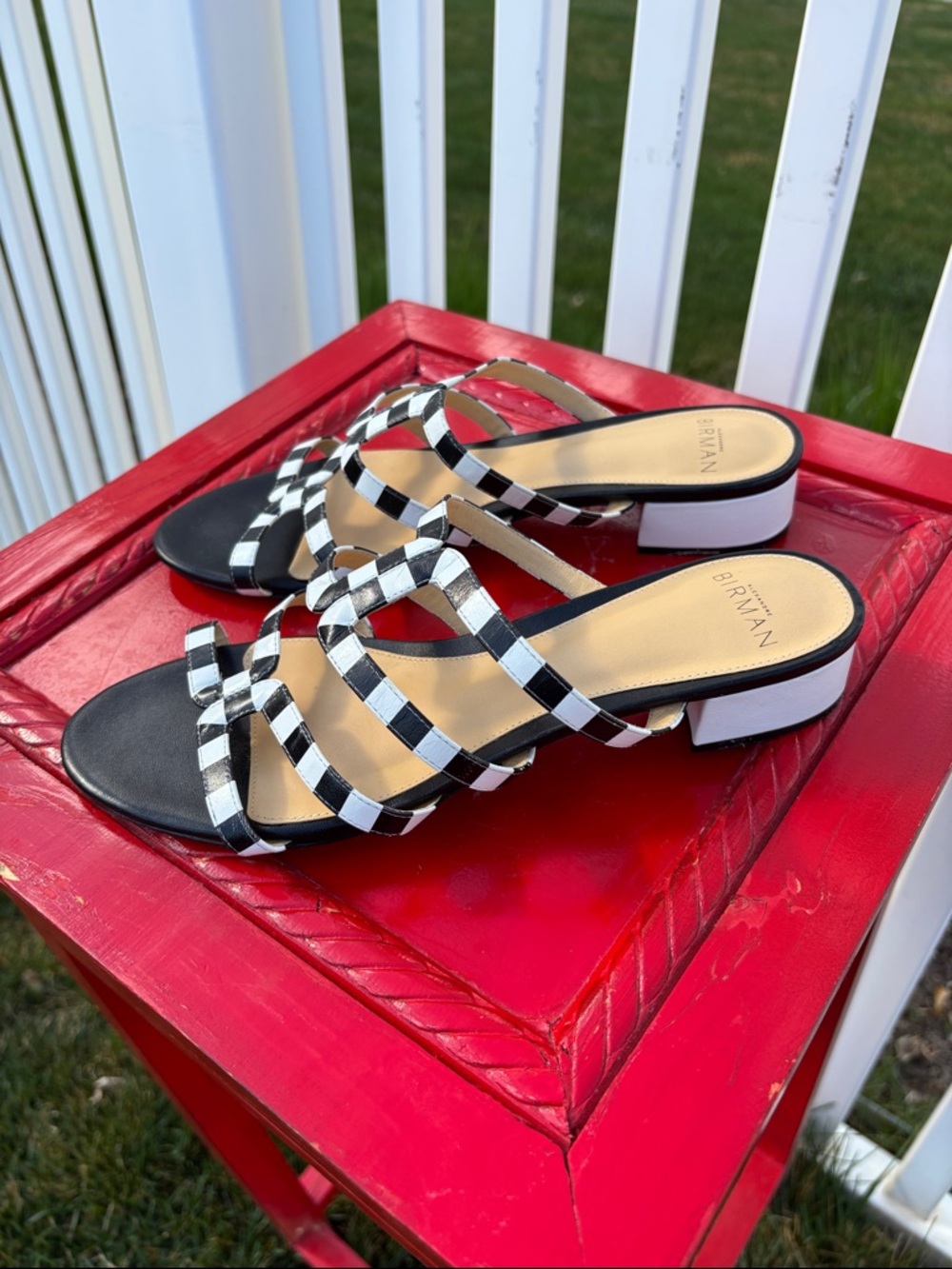 Alexandre Birman Black & White Sandals Size 7 - Picture 2 of 7